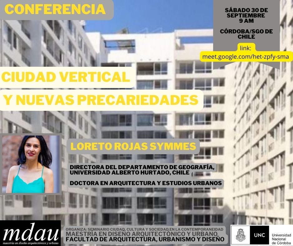 🌎 𝐂𝐨𝐧𝐟𝐞𝐫𝐞𝐧𝐜𝐢𝐚 𝐯𝐢𝐫𝐭𝐮𝐚𝐥. "𝐂𝐢𝐮𝐝𝐚𝐝 𝐕𝐞𝐫𝐭𝐢𝐜𝐚𝐥 𝐲 𝐍𝐮𝐞𝐯𝐚𝐬 𝐏𝐫𝐞𝐜𝐚𝐫𝐢𝐞𝐝𝐚𝐝𝐞𝐬"

📆Sábado, 30 de septiembre ·
⌚9:00am. Zona horaria: América/Argentina/Buenos Aires
💻Información para unirse con Google Meet: meet.google.com/het-zpfy-sma