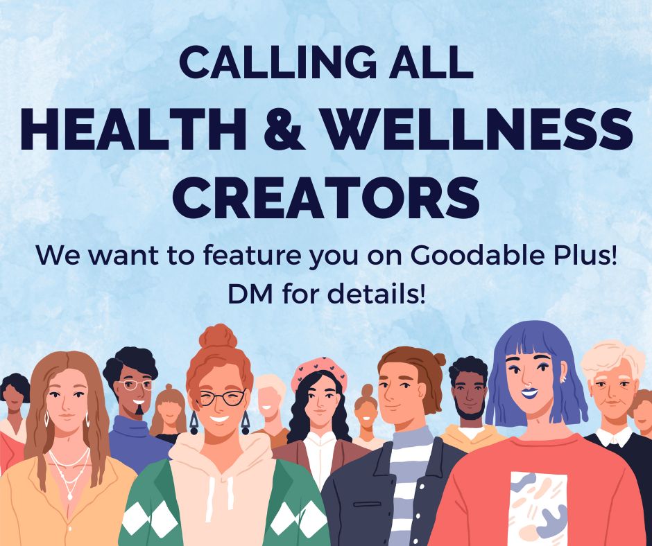 Goodable's tweet photo. 📢CALLING ALL HEALTH &amp; WELLNESS CONTENT CREATORS!

Goodable Plus is growing and we want to feature you!

It's a chance to:

✅ Help others
✅ Earn revenue
✅ Be featured alongside some of the world's leading health and wellness experts

Sound like you? DM us for details! https://t.co/tRZcczeBuY