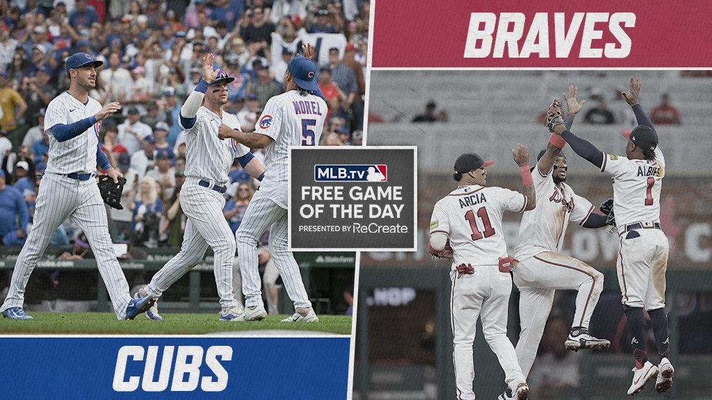 There's a lot on the line in this #SeptemberBaseball game between the @Cubs and @Braves. You can watch them play for FREE at 7:20 p.m. ET, presented by @hellorecreate. MLB.com/FreeGame