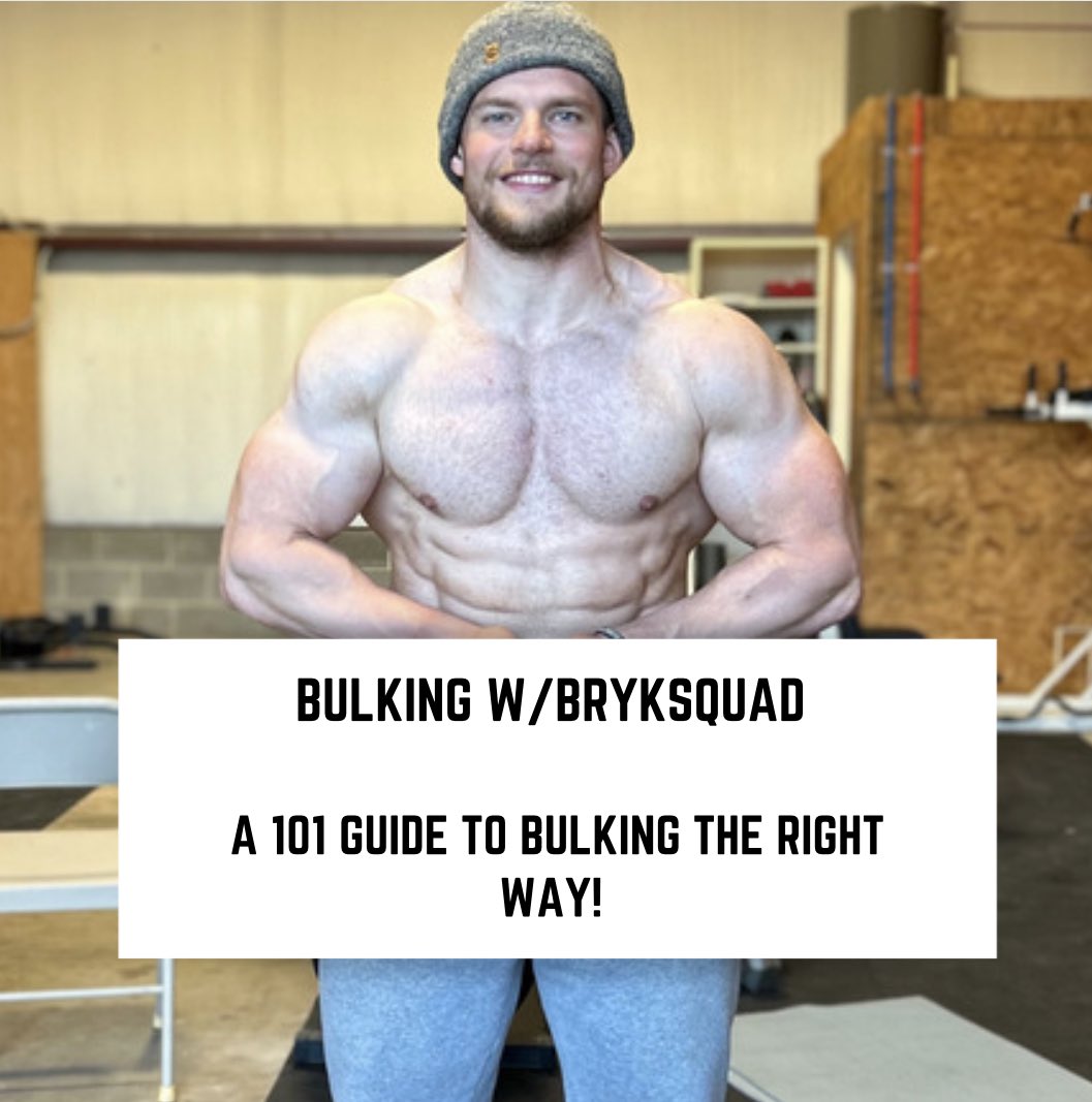 bryk_squuaadd's tweet photo. Taking the time to grow is key to building an outstanding physique in the long term. 

That being said, it’s easy to get carried away with this and put on a bunch of unnecessary body fat which does little for muscle gain and is overall unhealthy. 

I put together “Bulking w/BrykSquad”- 101 Guide to Bulking the Right Way”to help you avoid this! 

I’m giving it away completely free for the next 24 hours. 

If you want a copy, comment “🚂” 
below and I’ll send it your way!