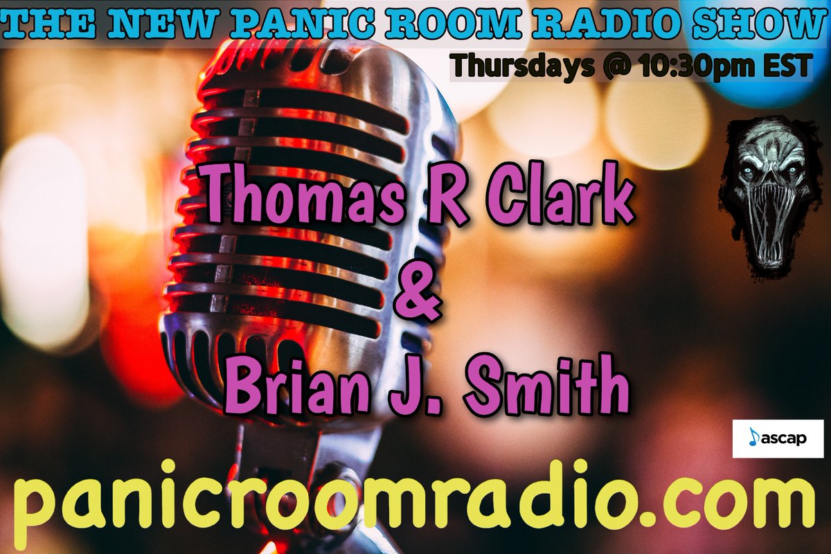 This Thursday! Speculative fiction author and podcaster, Thomas R Clark &amp; horror author Brian J. Smith!
hellboundbookspublishing.com/thenewpanicroo… 
#podcasting  #podcasts  #HorrorCommunity
