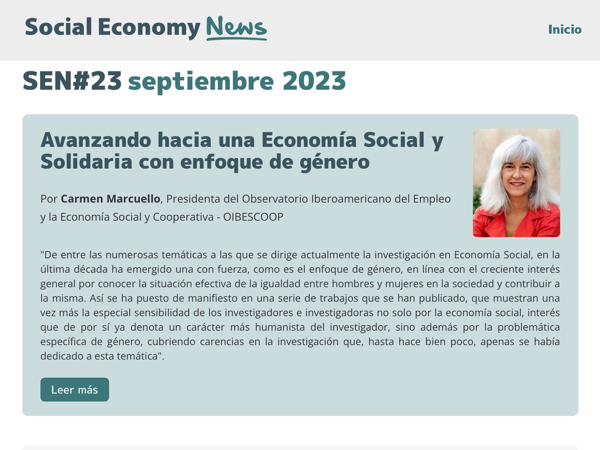 OIBESCOOP (@oibescoop) on Twitter photo Un honor encabezar el primer núm. del curso del #SocialEconomyNews el boletín más global de @CIRIEC y <a href="/CIRIEC_Esp/">CIRIEC-España</a>, que llega a más de 20.000 personas.
Avanzando hacia una #EconomíaSocialSolidaria con enfoque de #género, por <a href="/cmarcuello/">Carmen Marcuello</a>
👉🏽socialeconomynews.eu/es/avanzando-h…
#EconomíaSocial Un honor encabezar el primer núm. del curso del #SocialEconomyNews el boletín más global de @CIRIEC y <a href="/CIRIEC_Esp/">CIRIEC-España</a>, que llega a más de 20.000 personas.
Avanzando hacia una #EconomíaSocialSolidaria con enfoque de #género, por <a href="/cmarcuello/">Carmen Marcuello</a>
👉🏽socialeconomynews.eu/es/avanzando-h…
#EconomíaSocial