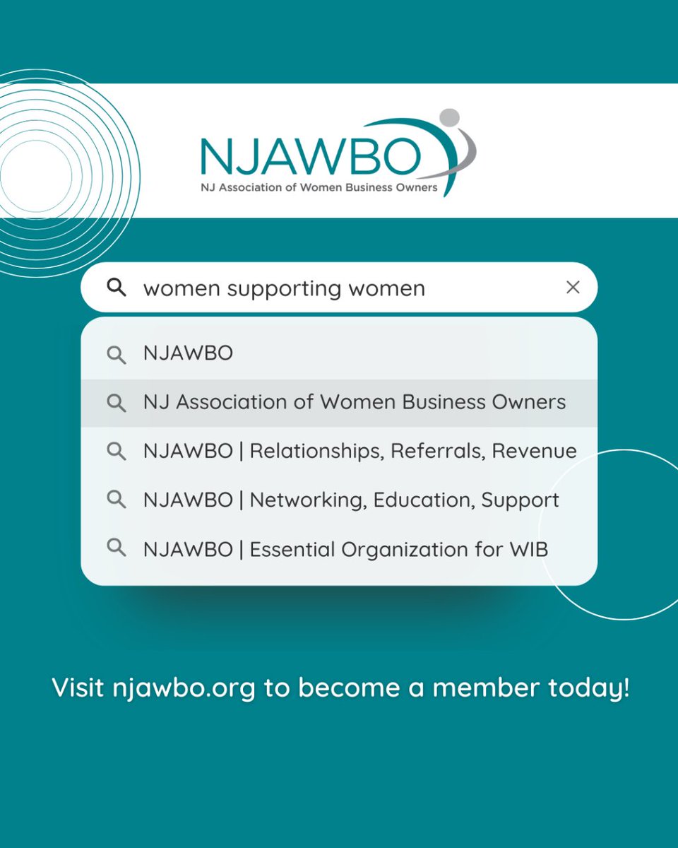 Are you a woman business owner in New Jersey looking to build relationships with other women business owners?

If your answer is yes then you need to join NJAWBO. Become a member today! njawbo.org/membership/why…
#NJAWBO #WomanBusinessOwner #WomanEntrepreneur