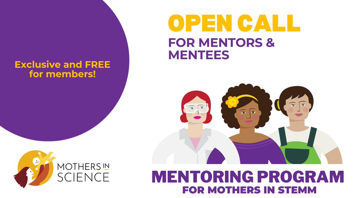 Mothers in Science (@mothersinsci) on Twitter photo š£Our Mentoring Program for #MothersInSTEMM is now open! Designed to empower women studying or working in #STEMM fields to achieve their career goals while juggling motherhood- without burnout. FREE for members! Apply now! tinyurl.com/4v6mr8x5 <a href="/Momademia/">Academic Mom, PhD</a> #WomenInSTEM š£Our Mentoring Program for #MothersInSTEMM is now open! Designed to empower women studying or working in #STEMM fields to achieve their career goals while juggling motherhood- without burnout. FREE for members! Apply now! tinyurl.com/4v6mr8x5 <a href="/Momademia/">Academic Mom, PhD</a> #WomenInSTEM