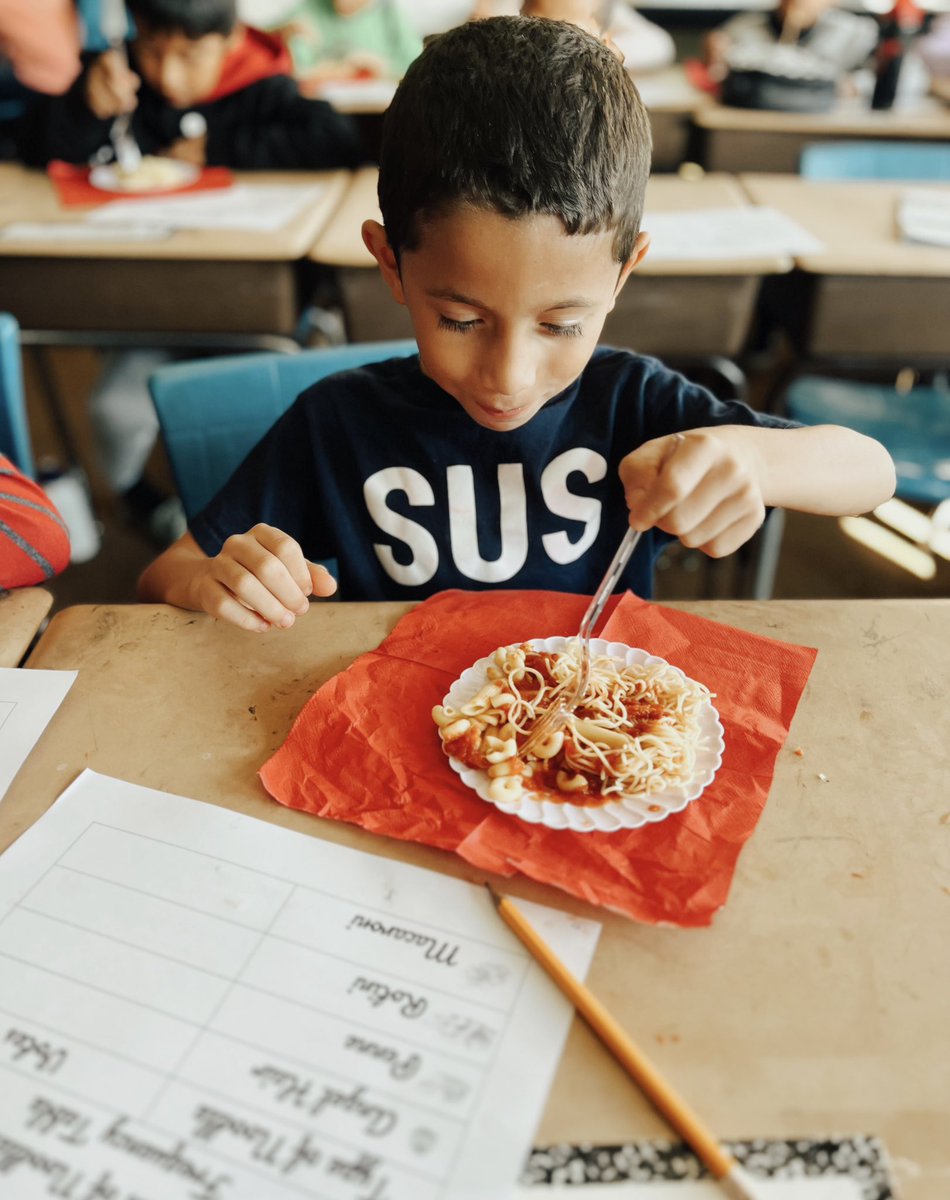 Our classroom transformed into an Italian restaurant! Today’s special:  PASTA! We tasted four types and used a tally table to collect data on our favorite type! Then we turned that data into a pictograph and analyzed our findings! 🍝 #PictographsAndPasta