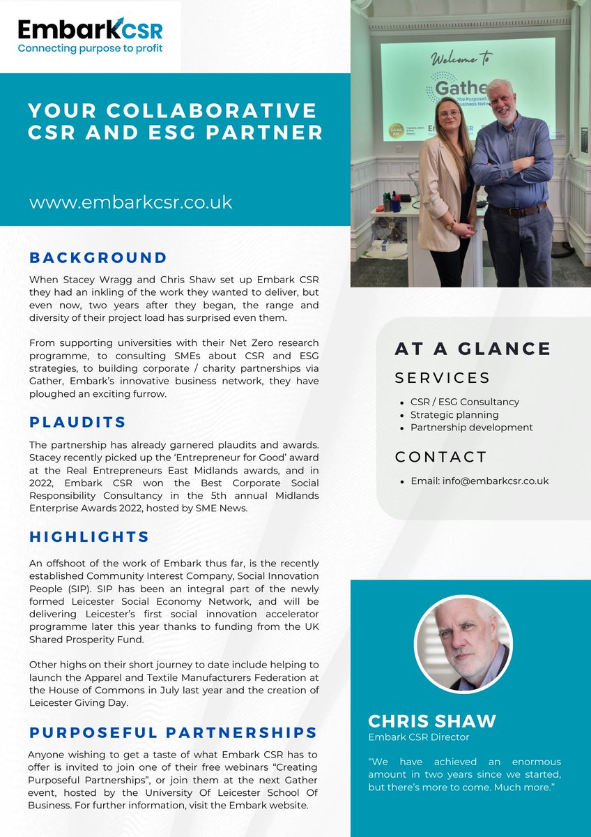EmbarkCSR (@embark_csr) on Twitter photo A sneak preview of an article appearing in the next <a href="/EMChamberNews/">Chamber Newsroom</a> magazine.
#EmbarkCSR #Sustainabilty #ESG #partnerships A sneak preview of an article appearing in the next <a href="/EMChamberNews/">Chamber Newsroom</a> magazine.
#EmbarkCSR #Sustainabilty #ESG #partnerships