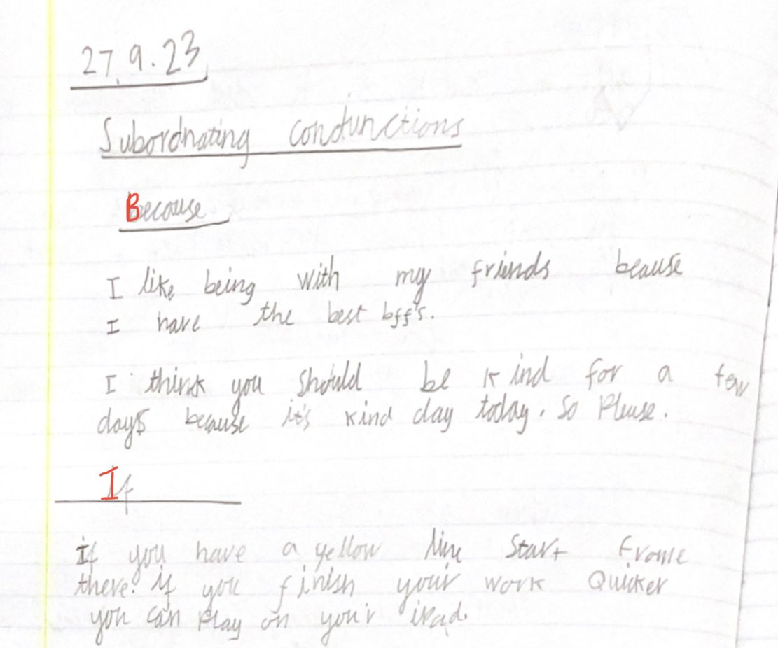 After introducing subordinating conjunctions to our ambitious Y2 children, we recognised that we could improve our presentation. 

A clear example of how important modelling and clear expectations are. Can’t wait to see the children use these conjunctions in their story writing!