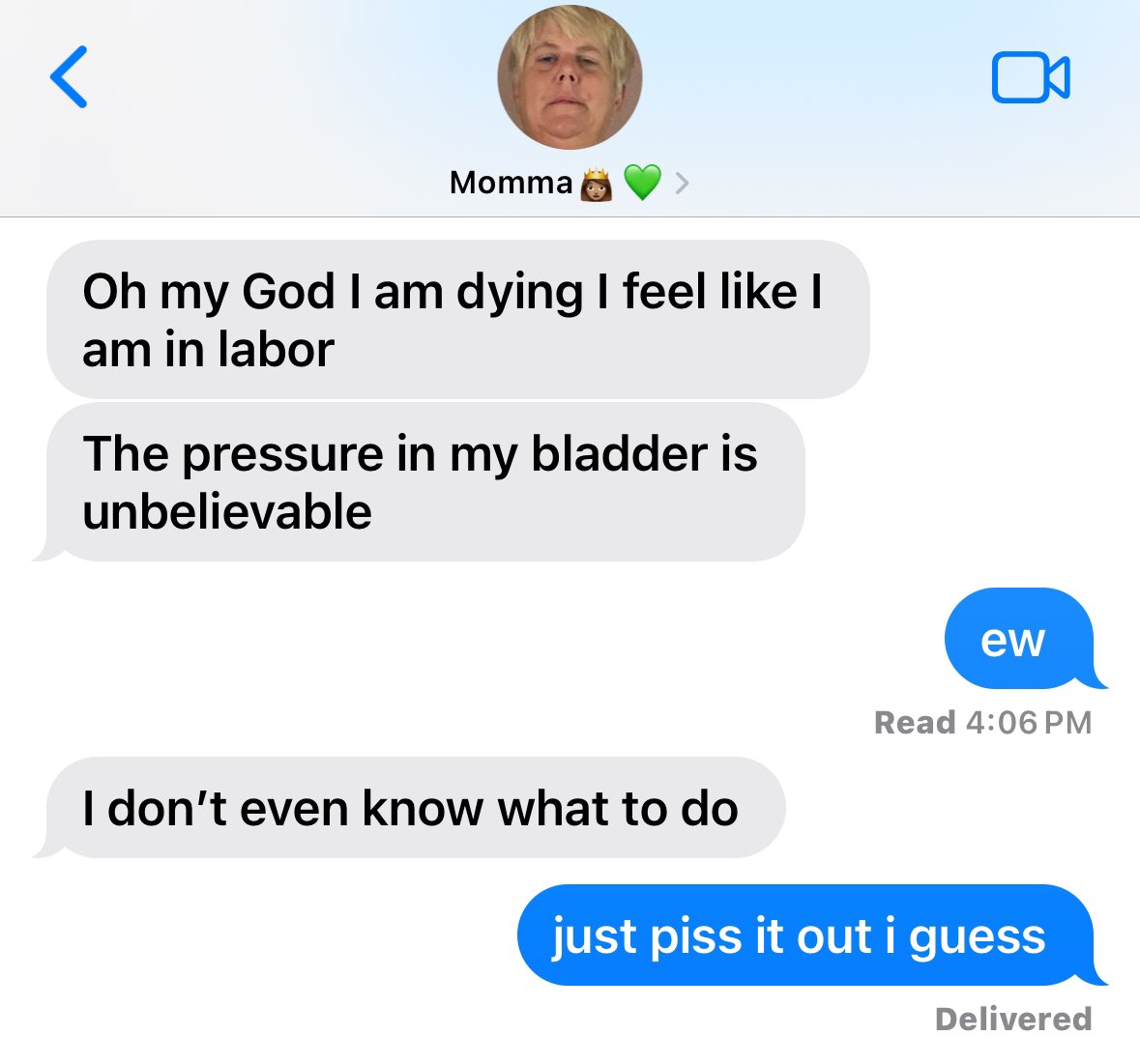 ShakeThatKass's tweet photo. actual footage of my consoling my
mom while she’s dealing with kidney stones https://t.co/wKJxYEFTAU