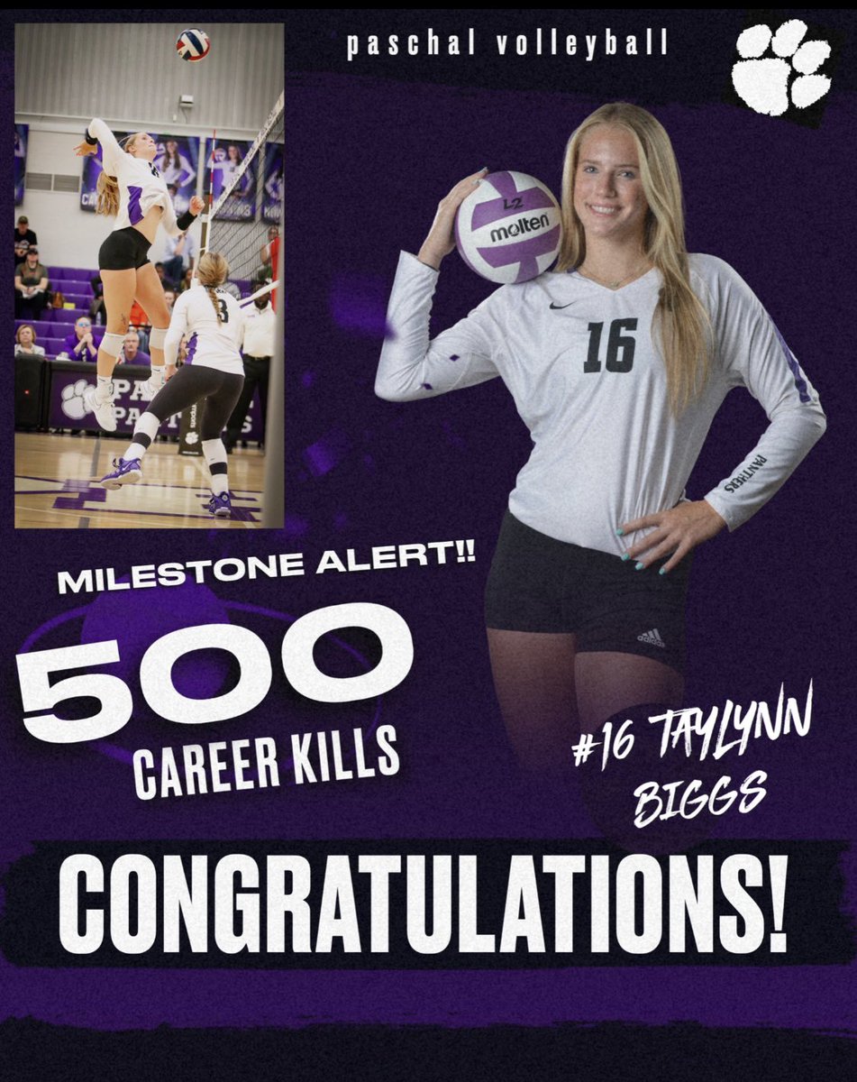 PHS Volleyball (@phsvbfno) on Twitter photo 🏐 SHOUT OUT to <a href="/BiggsTaylynn/">Taylynn Biggs</a> for recently passing a major milestone of 500 career kills!! Perseverance & patience representing #PVB proudly!! 🐾<a href="/AVCAVolleyball/">AVCA</a> <a href="/TAVVolleyball/">TX Advantage VB</a> <a href="/FWISDAthletics/">FWISD Athletics</a> #txhsvb <a href="/Gosset41/">Brian Gosset</a> 🏐 SHOUT OUT to <a href="/BiggsTaylynn/">Taylynn Biggs</a> for recently passing a major milestone of 500 career kills!! Perseverance & patience representing #PVB proudly!! 🐾<a href="/AVCAVolleyball/">AVCA</a> <a href="/TAVVolleyball/">TX Advantage VB</a> <a href="/FWISDAthletics/">FWISD Athletics</a> #txhsvb <a href="/Gosset41/">Brian Gosset</a>