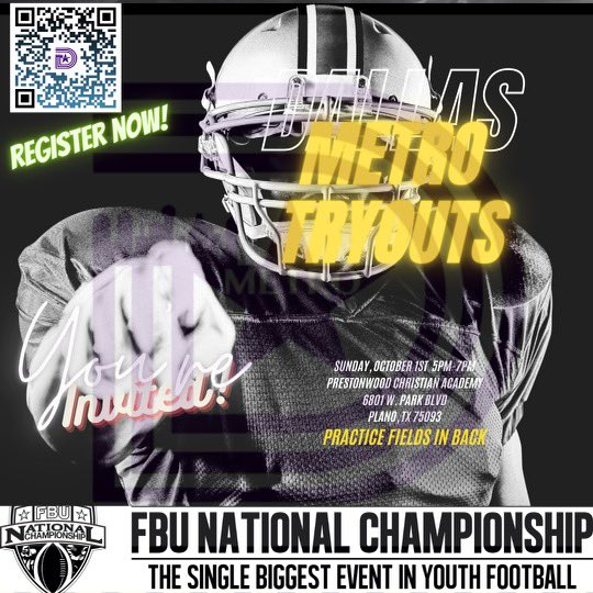 coachwvde's tweet photo. TRYOUTS‼️This Sunday‼️ #FBU #DallasMetro
@FBU_NC https://t.co/Xa4r6KazWK