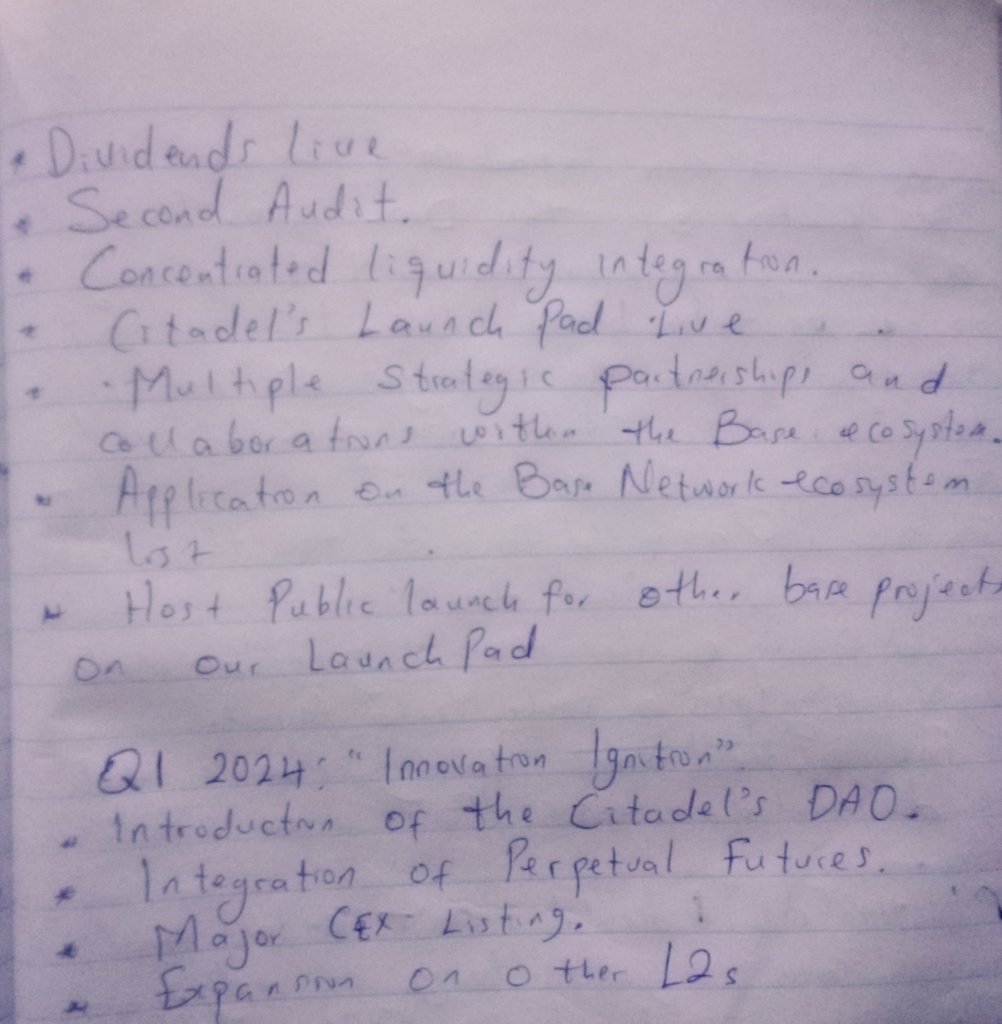 defiacee's tweet image. She went further to ask a question, "how does @citadelswap plan to build this? I need an answer ACE". 

I was prepared for this and calmly I brought out a piece of paper from my pocket and showed them the ROADMAP of @citadelswap .

Here's the copy👇🏽👇🏽 #BaseProject