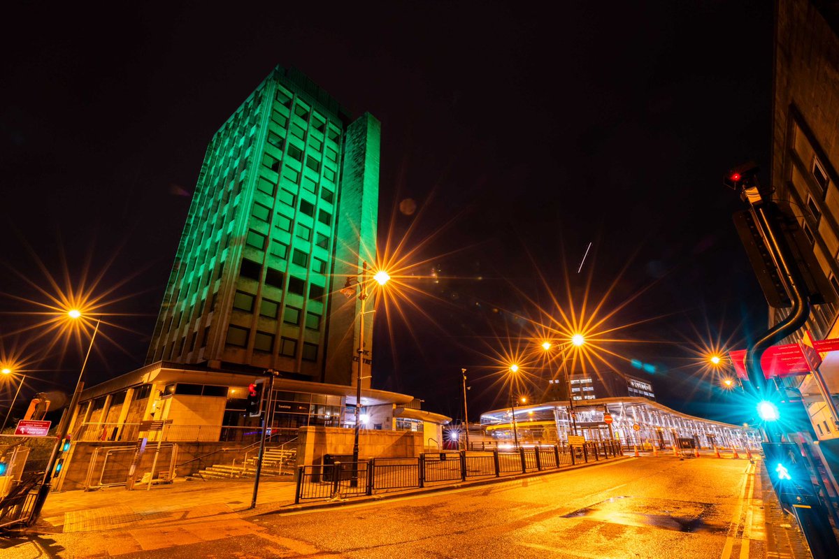 Tonight the Civic Centre tower is lit in green to mark the Muslim celebration of #MawlidAlNabi, the birthday of the Prophet Muhammad. Wishing peace and happiness to all of you who are celebrating. #MawlidCelebration #Mawlid2023