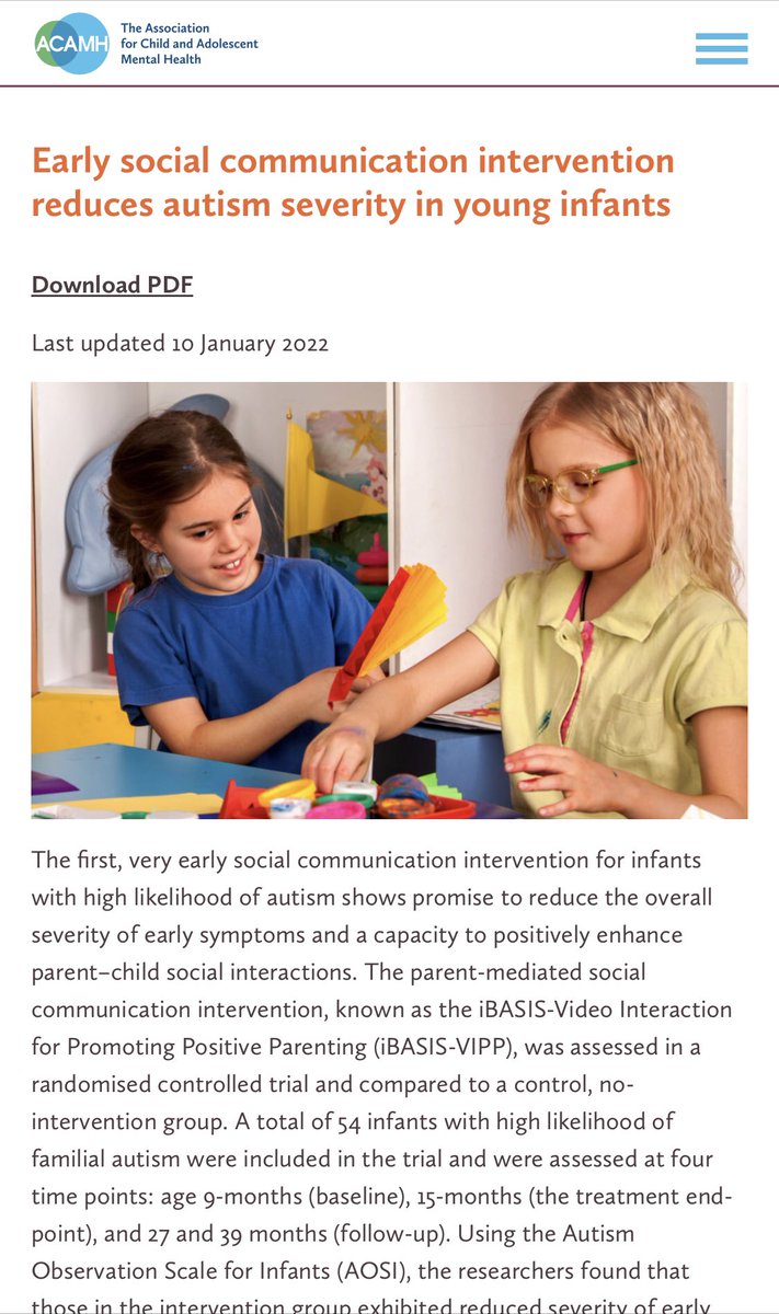 Thanks for your kind words @RebeccaCrossle2 @nandwics @NorfolkCYP @WeLDnurses @chris_dlamini @ChrisHutchRNLD @cypnursing @SteveHardyLDN @helen_laverty Early Surveillance and pre-diagnosis social communication training for parents makes a huge difference @DrJBarbaro @ASDetect