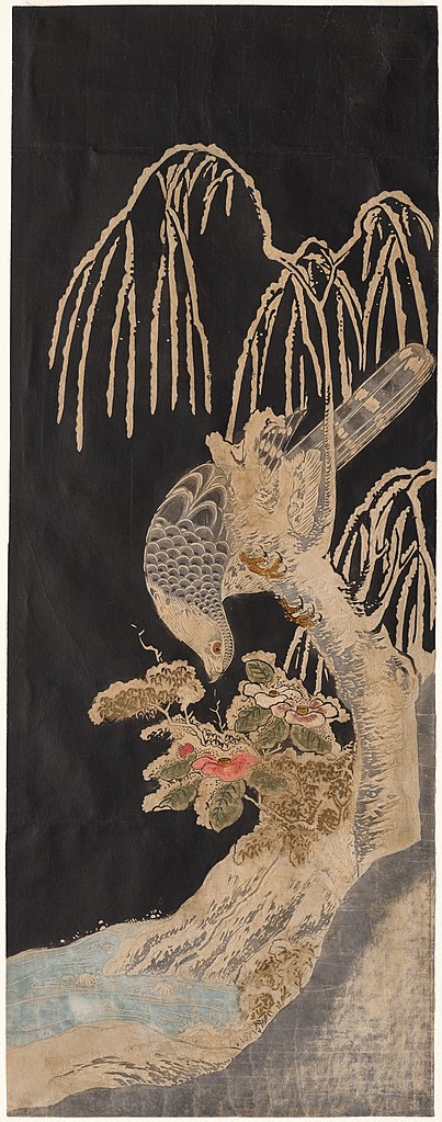 Falcon on a Willow, by Isoda Koryusai, 1780 #ukiyoe #printing