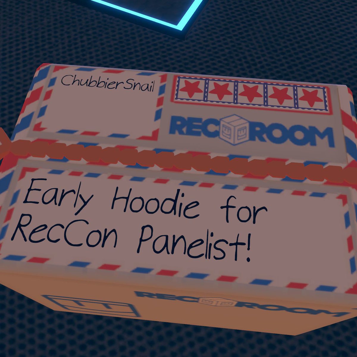 ChubbierSnail's tweet photo. Felt cute might delete later @recroom ๐๐ค๐ง #RecCon2023 https://t.co/ol2iTaSZe0