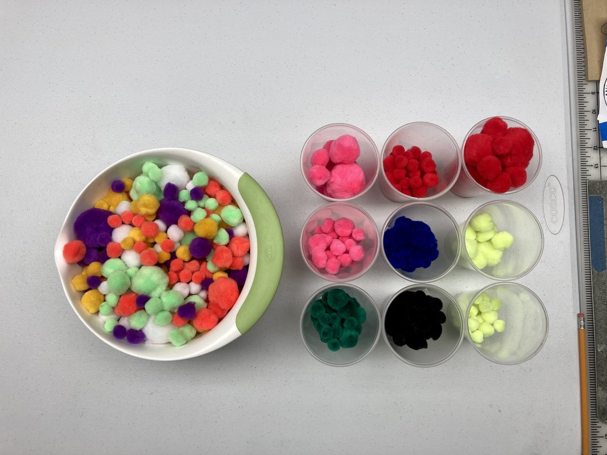 You know you’re getting serious about pompom color curation when you start naming your blends. In the bowl is “Daytime Mardi Gras” and conveniently, the leftover colors on the right form the “1987 Columbia Ski Jacket” gamut.