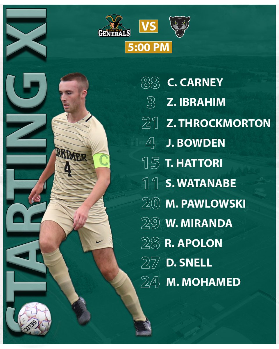 HerkimerGeneral's tweet photo. Starting 1⃣1⃣ for today's match against Tompkins-Cortland

#HerkNation // #DefendTheHill https://t.co/R9myMqBiyt