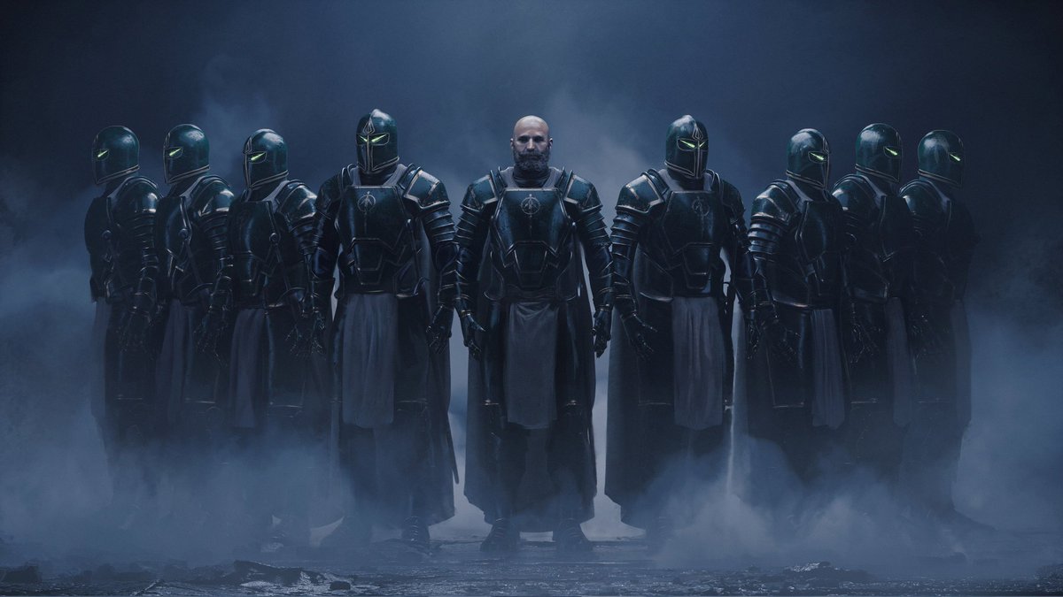 RCahillAuthor's tweet image. Remember yesterday we tried to break the internet?

Well René Aigner has done another piece. And this one will be going out as a bonus High Quality Art Card to everyone who manages to snatch up the @binding_broken special edition of The Fall.

Grandmaster Verathin and The First.