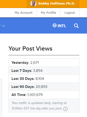 As of September 27, 2023, I have exceeded the one million reader mark for my @PsychToday column “Motivate.” psychologytoday.com/intl/blog/moti… Ultimately, you – the people who have supported me most over the past few years, have contributed to this milestone. For perspective, the combined…