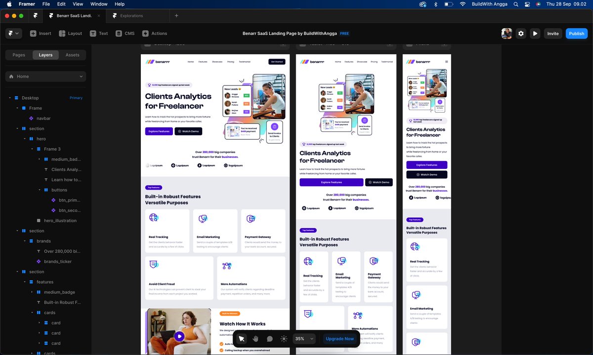 buildwithangga's tweet image. Currently working on my second free Framer template for any SaaS companies around the world.
#uiux #webdeveloper #nocodedevelopment #framer
