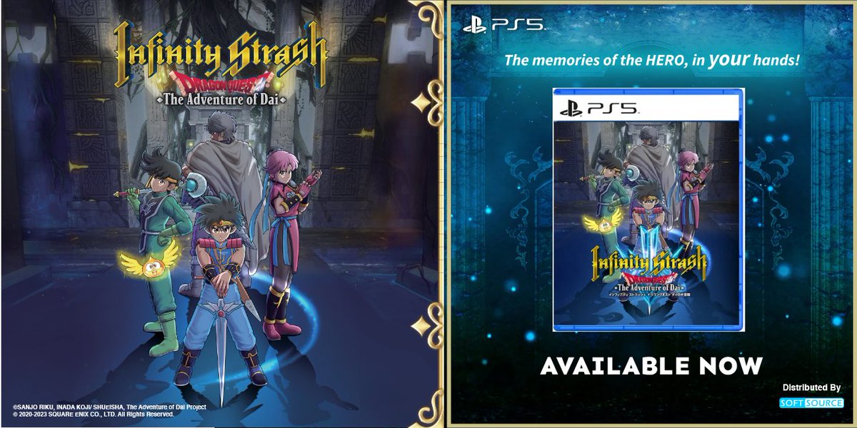 Infinity Strash: DRAGON QUEST The Adventure of Dai is available now for the PS5!

Where to buy:
softsourcegame.weebly.com/where-to-buy.h…
lazada.sg/shop/soft-sour…
shopee.sg/softsourceptel…

#InfinityStrash #DRAGONQUESTTheAdventureofDai #SQUAREENIX #PS5