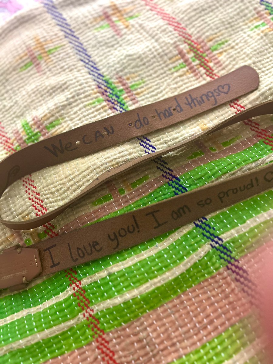 My husband and kids wrote me love notes on the inside of my belt (and both sets of shoes) that I submitted to wardrobe and wore in the game as a constant reminder that #wecandohardthings #Survivor45 premiere was one for the books! Can’t wait for next week ❤️