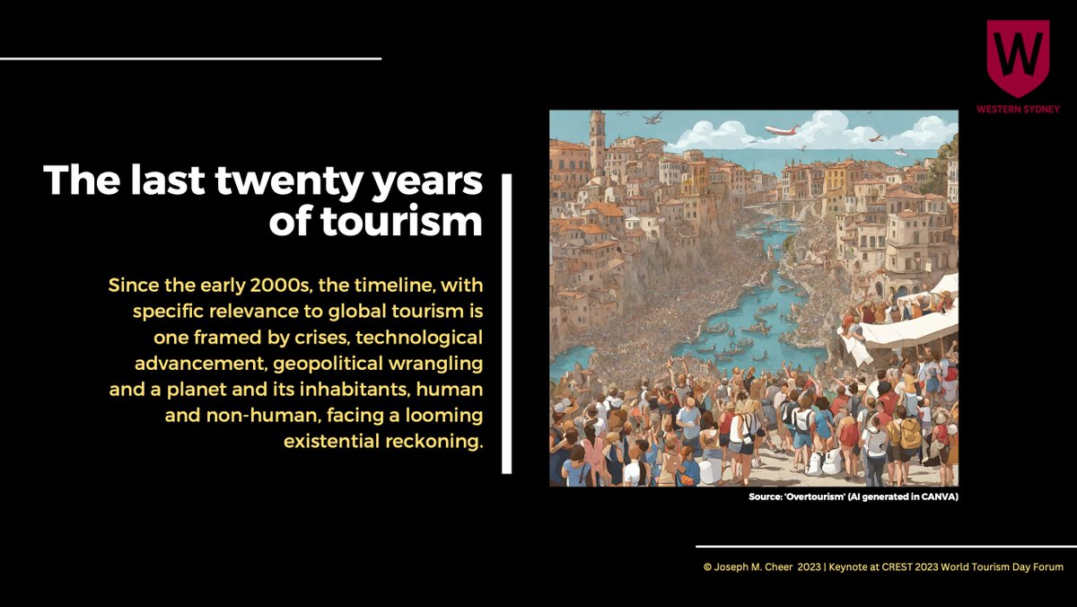 TourismJournal's tweet photo. 🌏At Day 1 of @CREST_Travel 2023 World Tourism Day Forum, #TourismGeographies Co Editor-in-Chief, @jmcheer1 was opening keynote. 

📜The reference list is a Tourism Geographies Collection &amp; FREE to download.

🚩See key slides ⬇️. Full slide deck available soon via @CREST_Travel https://t.co/lG8uKioB32