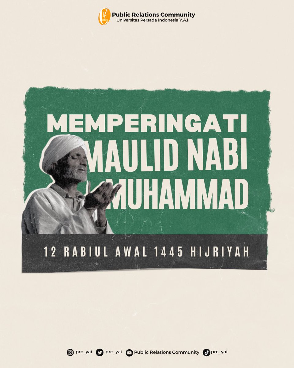 PRC_YAI's tweet photo. Hi PRCners ππΌβ¨
Hari ini menjadi hari di mana Allah SWT mengutus kekasih-Nya sebagai penyempurna akhlak manusia. πΏβ¨
Selamat menyambut hari kelahiran Rasulullah SAW 2023. ππ
#prcners #fikomupiyai #maulidnabi2023 #prcupiyai https://t.co/cNnhGAjn9k