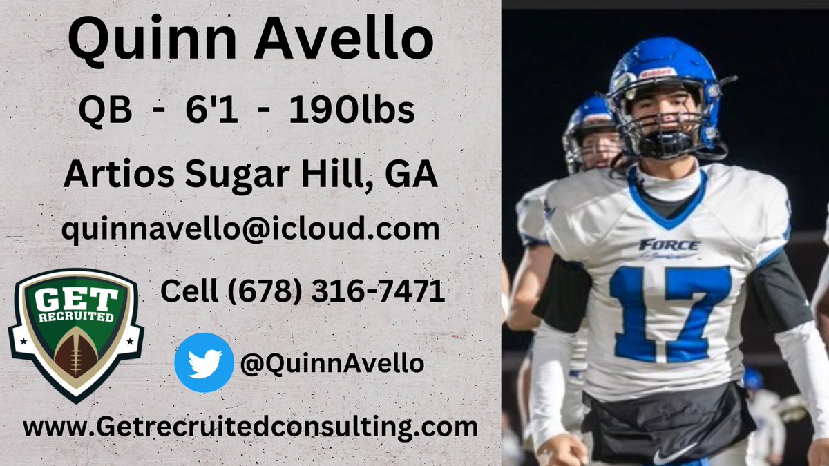 Quinn Avello - CO 2024 - QB - Athletic, smart, great release, winner. Click for player profile: getrecruitedconsulting.com/recruit/quinn-… <a href="/GburgFB/">Gettysburg College Football</a> <a href="/UrsinusFootball/">Ursinus Football</a> <a href="/SewaneeFootball/">Sewanee Football</a> <a href="/BerryFootball/">Berry Football</a> <a href="/DCRedDevilFB/">Dickinson Football</a> @LCPanthers_FB <a href="/PremiunSports/">Sports Solutions Marketing/SSPN</a> <a href="/GoMVB/">GoMVB Sports - Recruit Content for College Coaches</a> @1of1lifeskills #coach