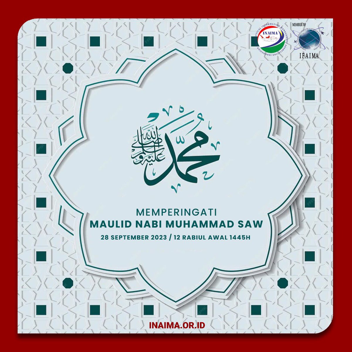 INAIMA_'s tweet photo. Momentum Maulid Nabi Muhammad SAW ini sangat tepat dijadikan sebagai momentum untuk mewujudkan masyarakat yang tentram serta mempererat jalinan ukhuwiyah Islamiyah sesama muslim.

#maulidnabimuhammad #inaima #ifaima https://t.co/dxJCDDKnKG