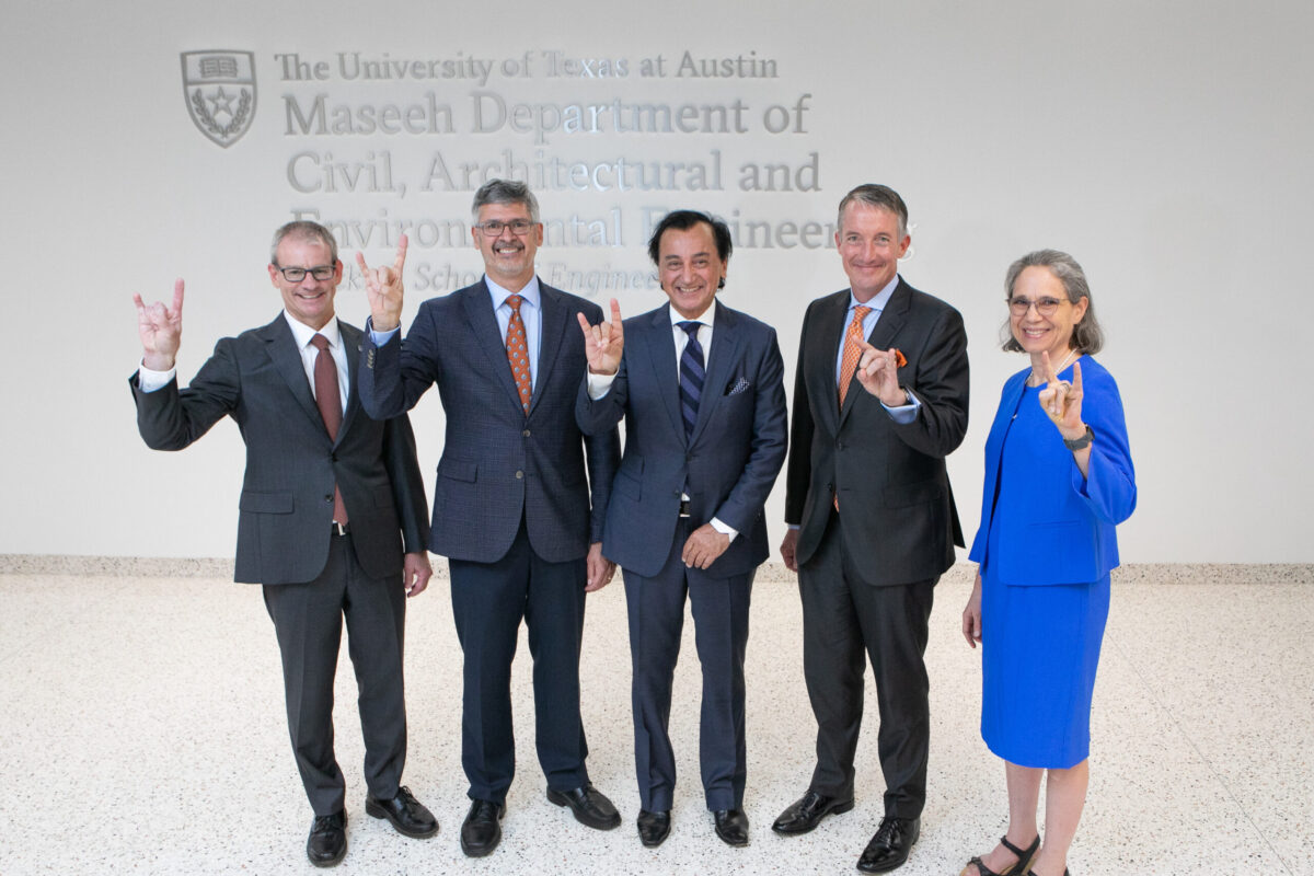 .<a href="/ut_caee/">UT Austin CAEE</a> is now the Fariborz Maseeh Department of Civil, Architectural and Environmental Engineering! This transformational investment from a UT alumnus will help <a href="/CockrellSchool/">Texas Engineering</a> train students to solve global challenges. Learn more: utex.as/3LCUwZL