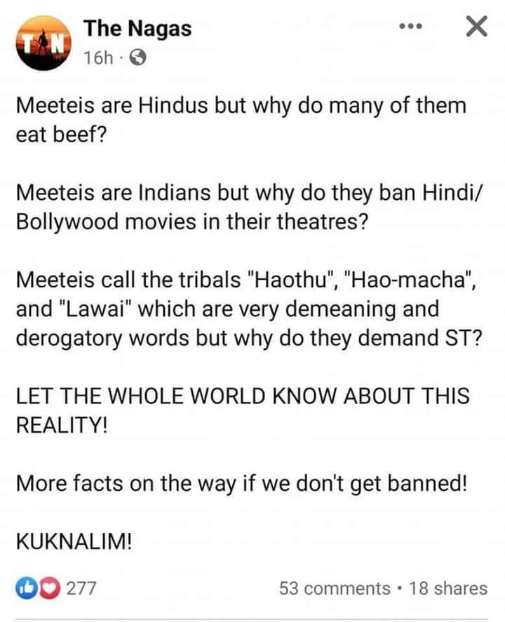 paulphoenix1985's tweet photo. An old publication but a fact..i experienced so many derogatory words that I am confident to share this. In fact racism is a prime reason that the war is not yet ending. 
#Manipur
#stopracism 
#meiteifakehindu https://t.co/i2Ckd3C3yz