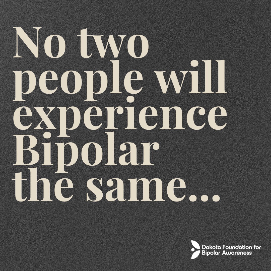 Symptoms of an episode can lead to very different actions and inner emotions. Bipolar is different for everyone and remember, that is okay. 💙

#dakotafoundation #mentalhealth #bipolar #bipolarawareness #nonprofit #npo #charity #kelowna #mentalhealthkelowna #bipolarekelowna