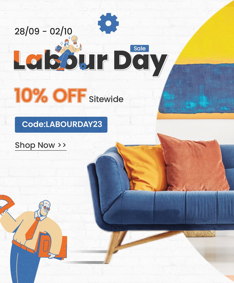 aucw2's tweet image. 𝗟𝗮𝗯𝗼𝘂𝗿 𝗗𝗮𝘆 𝗦𝗮𝗹𝗲 ‼
𝟭𝟬% 𝗼𝗳𝗳

💰 Code: LABOURDAY23
⏰ TIME: 9.28-10.2
🛒 : reurl.cc/q0ZRNE

#sale #savemoney #costway #flashdiscount #discount