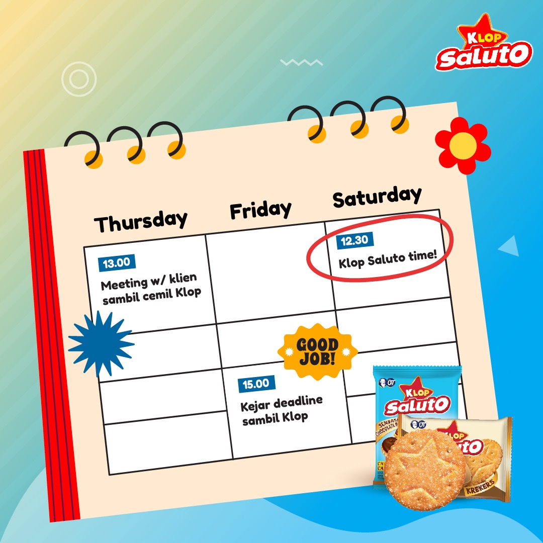 Klopbiscuit's tweet photo. Jangan sampai ke skip deh 1 tanggal pun kalo soal cemilin Klop Saluto. Makan varian apa hari ini?

#KLOP #KLOPBiscuit #KLOPSaluto #GaBisaStop #Cemilan #Biscuit #Crackers #AsyikinBarengKlop #CaraAsikMakanKlopSaluto https://t.co/Kj66uN7jJ7