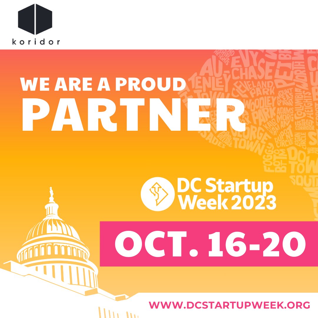We are honored to be a partner for DC Startup Week this year. Registration for @dcstartupweek 2023 is open now! Join us for the DMV’s largest entrepreneurship conference from Oct 16-20. Register here! 👉  dcstartupweek2023.eventbrite.com