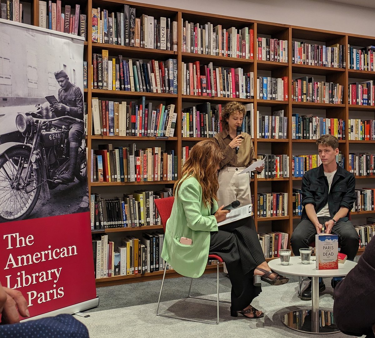 Great to hear @ColeStangler present his new book #ParisIsNotDead at the @amerlibparis this evening. Lively discussion about gentrification and housing policy in the City of Light.