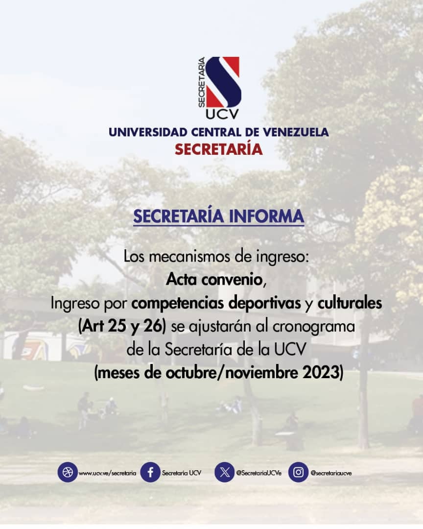 Secretaría  UCV tweet media