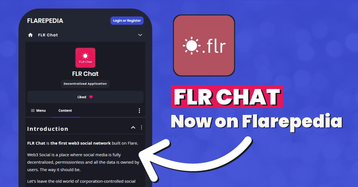 Flarepedia's tweet photo. FLR Chat is now on Flarepedia! ☀️
🔗 https://t.co/RIwwy3AsBo
#FlareCommunity #FLRChat @flrdomains https://t.co/fJBDM5hL2j