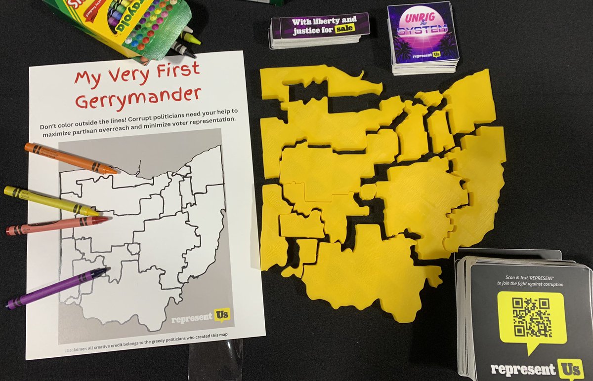 KyleHermanOhio's tweet photo. Politicians made #Ohio a national joke by rigging our elections with gerrymandering—as @RepresentUs demonstrates at the #AmericanDemocracySummit! #Ohioans need to help @CitizenMapsOH @lwvohio @CommonCauseOhio pass #IndependentRedistricting: https://t.co/EcEwMU5eSe https://t.co/XALIl0vHl5