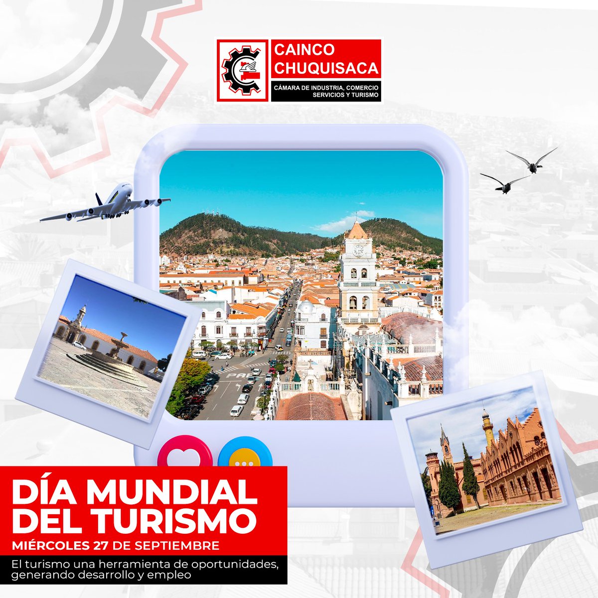 ¡DÍA MUNDIAL DEL TURISMO! 🌎

Felices de recibir turistas en nuestra hermosa capital de Bolivia, a quienes podemos mostrar nuestro gran patrimonio cultural. 💼✈️

#Turismo #Sucre #Bolivia