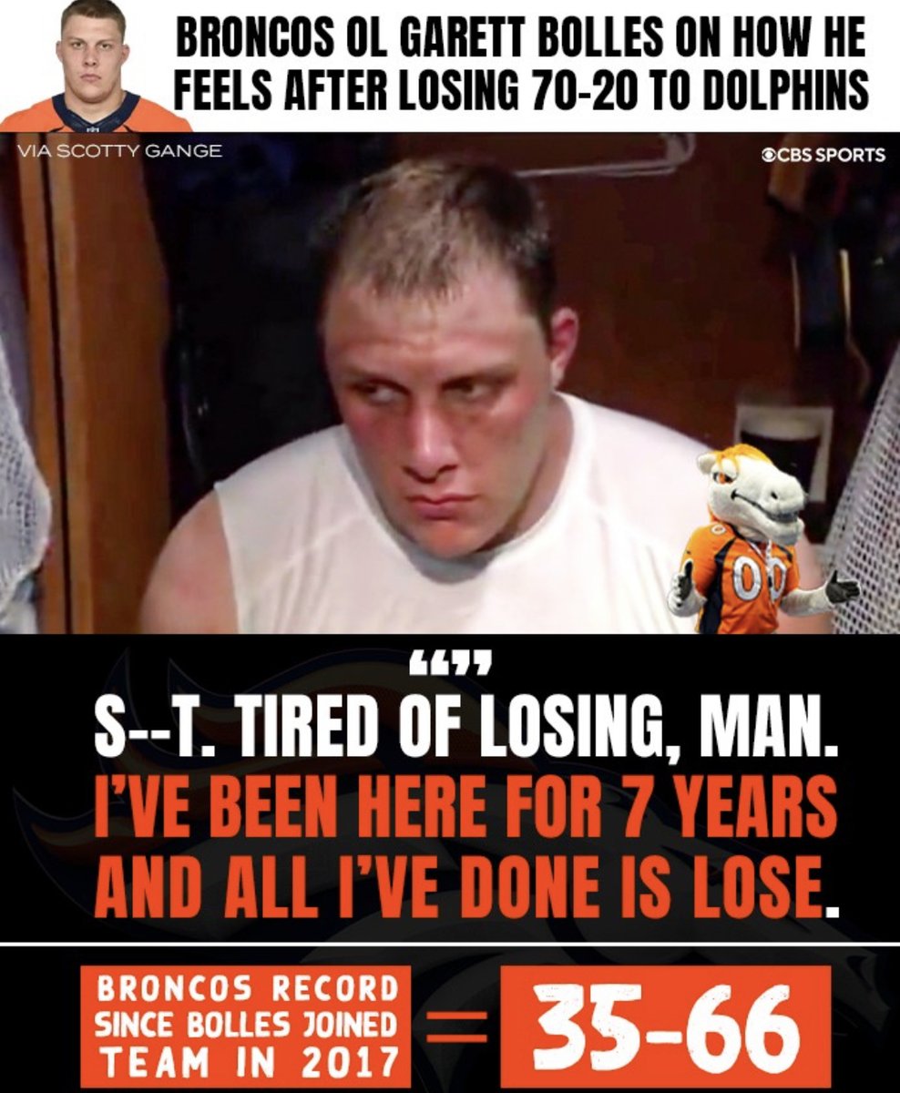 Poor Garett Bolles 😔 (Via CBSSports) 
#Broncos #BroncosCountry #NFL