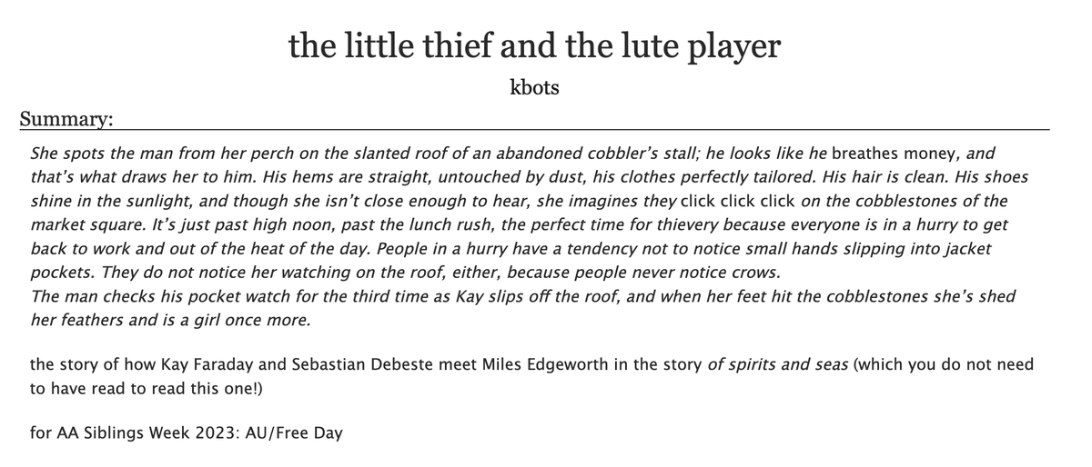 _kbots's tweet photo. for those of you who are fans of my franmaya pirate au, here is some backstory on sebastian and kay's characters in it, written for #AASiblingsWeek23's prompt au/free day! you do not need to have read the main story to understand this one, though <3
https://t.co/5I43D5Afdx https://t.co/b2CErRPxDq