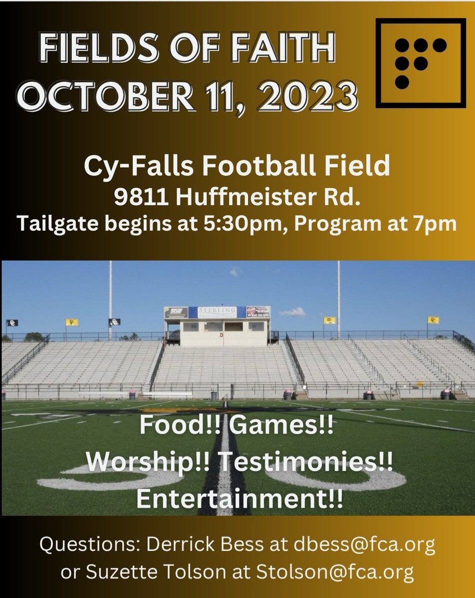 _CoachBess's tweet photo. In just 2 weeks come join in on ur Fields of Faith! Let's pack the stands for this night of fun, worship and fellowship!! #greater #nwfof https://t.co/CAtZJY1FF7