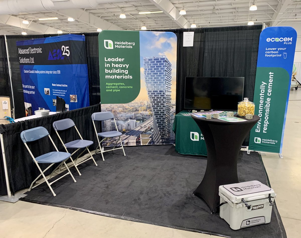 therealclezy's tweet photo. Booth is set up for the ConEx-The Builders Expo by Saskatoon Construction Association tomorrow at Prairieland Park from 9am to 5pm. Come visit us at booth 9 to learn how you can lower your carbon π£ on your next project. #conex23 #conexsask #skconstructionweek https://t.co/gzSQpbtJOR