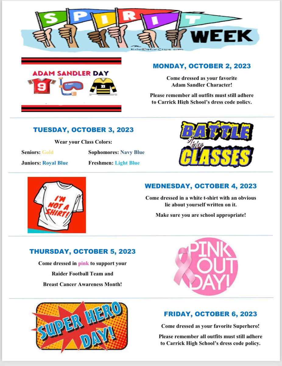 Carrick Homecoming ‘Spirit Week’