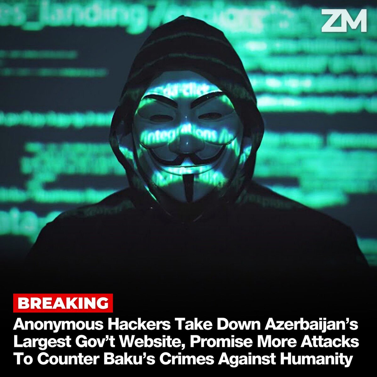BREAKING: Anonymous Hackers Take Down Azerbaijan’s Largest Government Website, Promise More Attacks To Counter Baku’s Crimes Against Humanity
