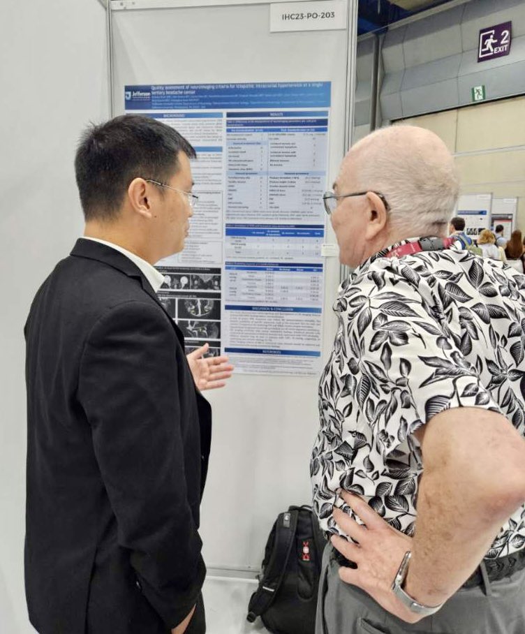 Jeff Headache Ctr (@jeffheadachectr) on Twitter photo Drs. Yuan and Silberstein discuss:
IHC23-PO-203
Quality assessment of neuroimaging criteria for idiopathic intracranial hypertension at a single tertiary headache center.
IHC 2023, Seoul, Korea
<a href="/ihs_official/">International Headache Society</a>
<a href="/AreebaNisarMD/">Areeba Nisar</a> Drs. Yuan and Silberstein discuss:
IHC23-PO-203
Quality assessment of neuroimaging criteria for idiopathic intracranial hypertension at a single tertiary headache center.
IHC 2023, Seoul, Korea
<a href="/ihs_official/">International Headache Society</a>
<a href="/AreebaNisarMD/">Areeba Nisar</a>