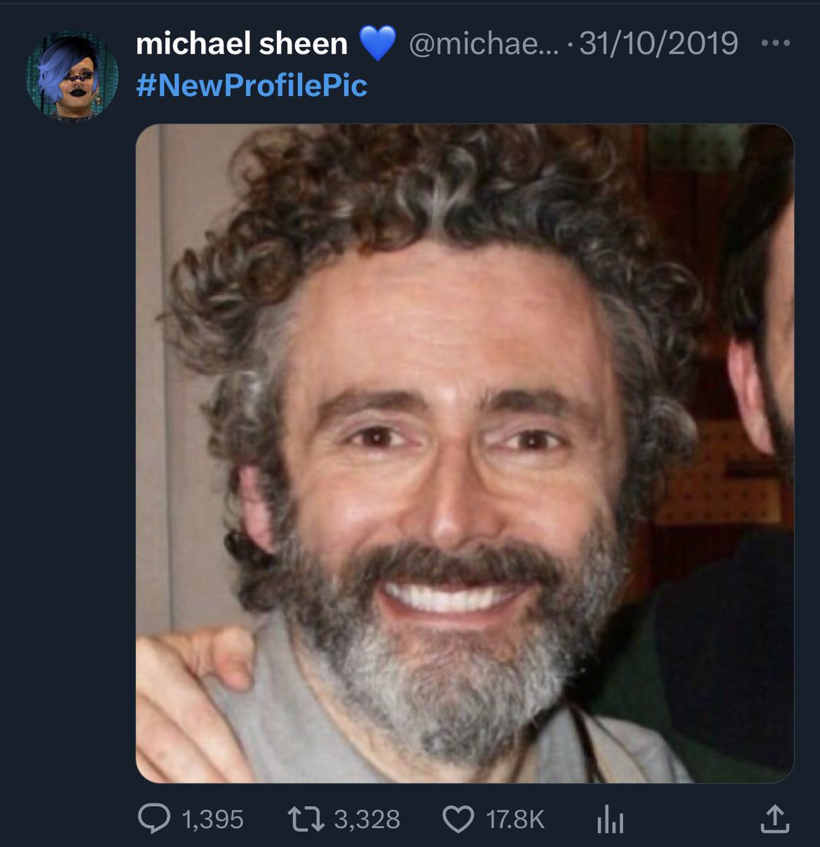 ineffableklupin's tweet photo. A thread of all of Michael’s unhinged profile pictures 💙 https://t.co/10l9gjAt6o