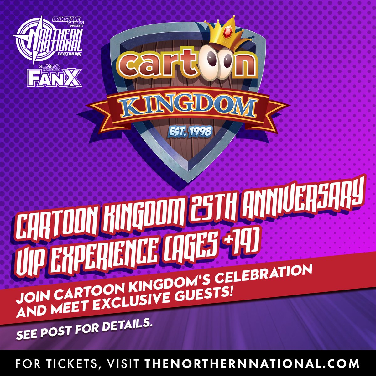 TNNCollectorCon's tweet photo. JOIN US FOR CARTOON KINGDOM’S 25TH ANNIVERSARY!

For information and tickets, visit: https://t.co/4U91w5CHUS

#TheNorthernNational #Windsor #YQG #Ontario #Canada #BrimstoneGames #CartoonKingdom https://t.co/RvAF081uCa